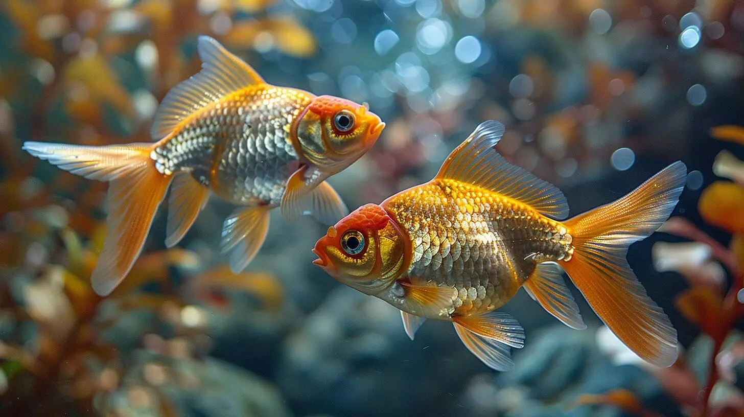 Side-by-side comet goldfish