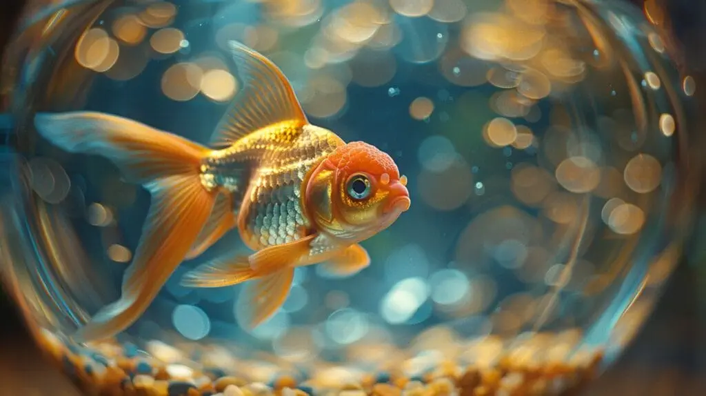 Goldfish in clear bowl with filtration system Goldfish in clear bowl with filtration system.